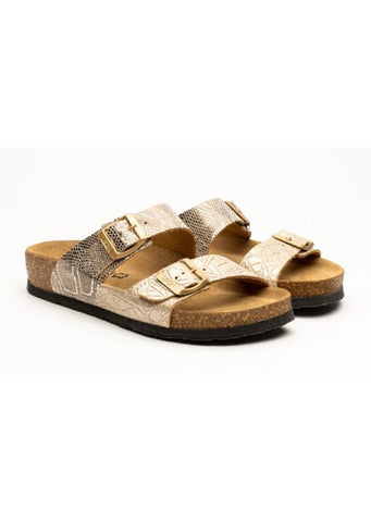 Leon Womens Slippers Snake gold No.39