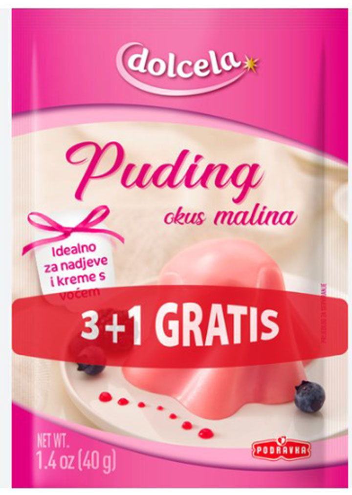 Podravka Dolcela Raspberry pudding 3+1 160g