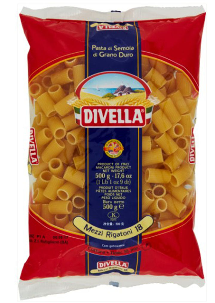 Divella Mezzi Rigatoni pasta No.18 500g