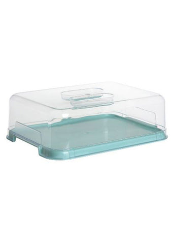 Plastic cake storage carrier 40x30x13cm Mint