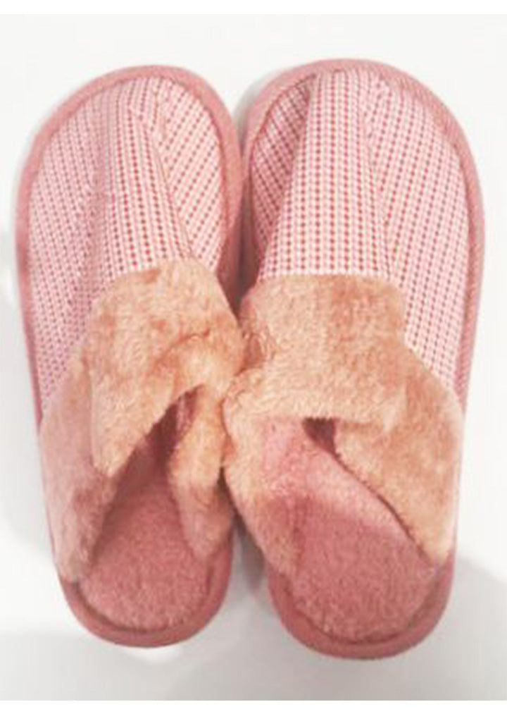 Fluffy slippers Brick (One size)