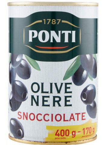 Ponti Olives black pitted 400g