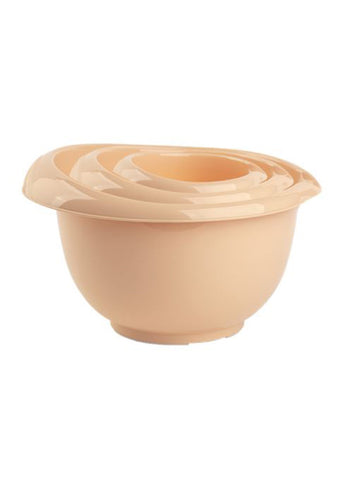 Plastic 3/1 mixing bowl set 1,7L+2,5L+3,2L Apricot